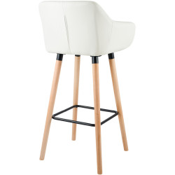 Tabouret de bar Grant, similicuir, crème