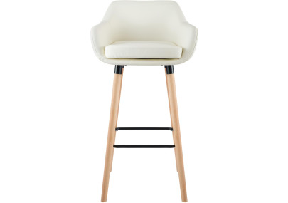 Tabouret de bar Grant, similicuir, crème