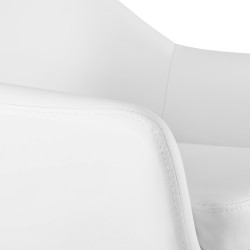 Sgabello da bar Grant, similpelle, bianco