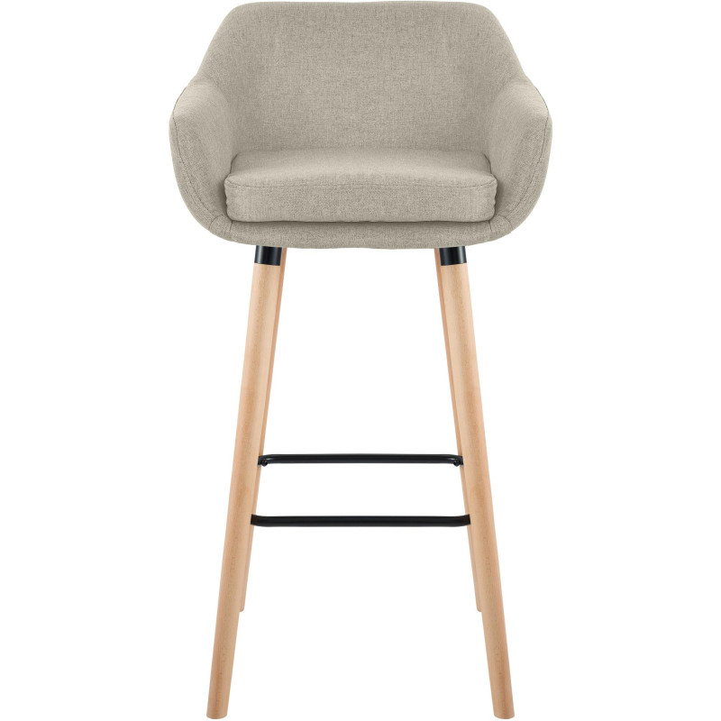 Tabouret de bar Grant, tissu crème
