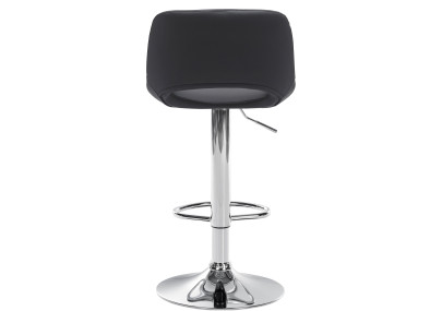 Ensemble de 2 tabourets de bar Camden, similicuir, chromés, noirs