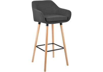 Tabouret de bar Grant, tissu gris foncé