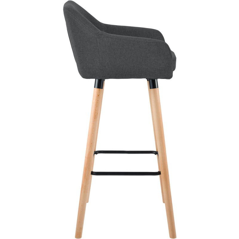 Tabouret de bar Grant, tissu gris foncé