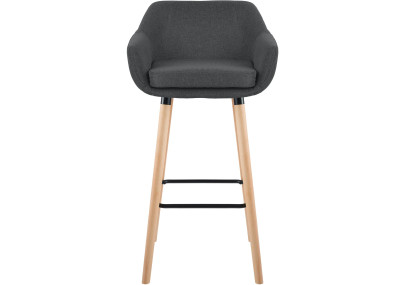 Tabouret de bar Grant, tissu gris foncé