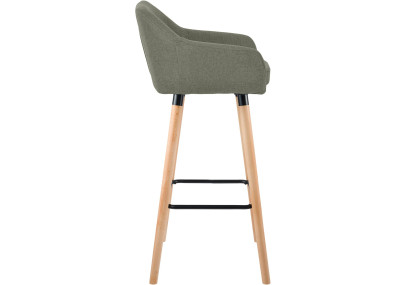 Tabouret de bar Grant, tissu gris clair