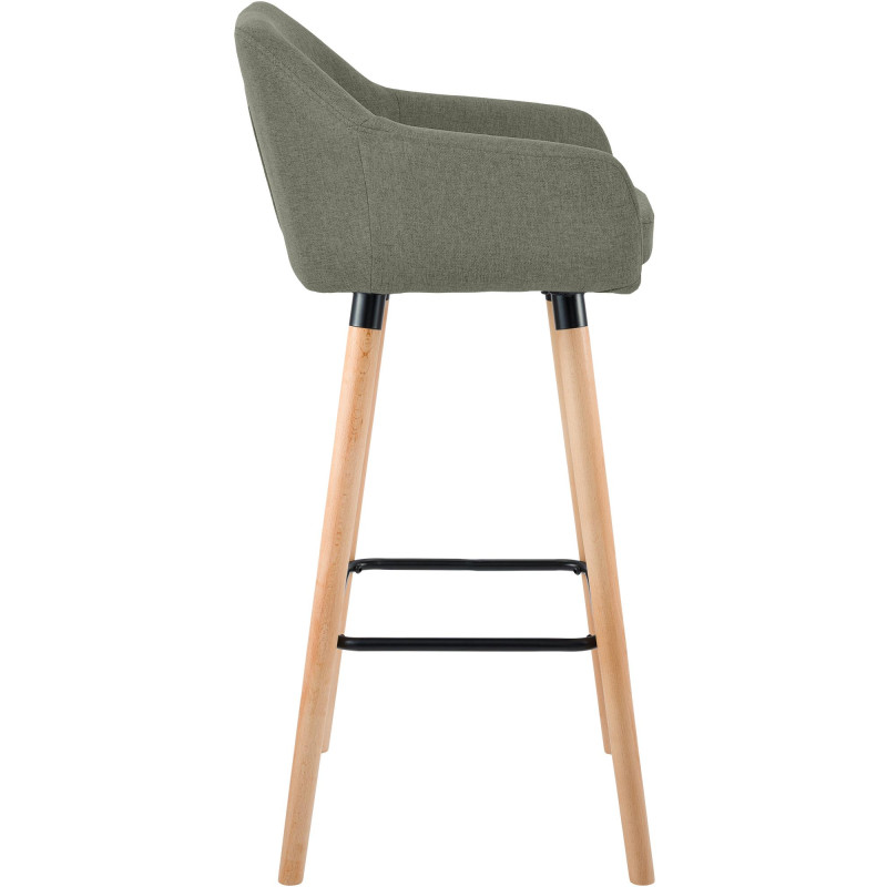 Tabouret de bar en tissu Grant gris clair