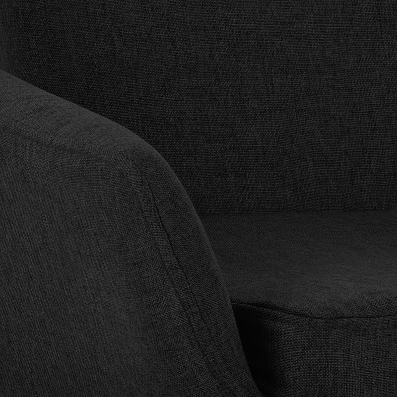 Tabouret de bar Grant, tissu noir