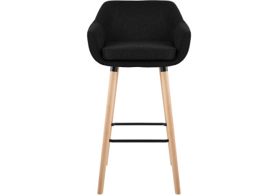 Tabouret de bar Grant, tissu noir