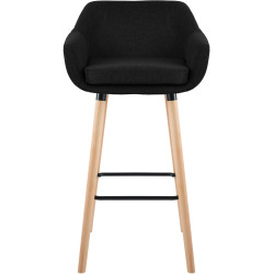 Tabouret de bar Grant, tissu noir