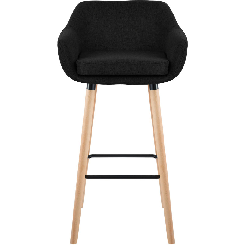 Tabouret de bar Grant, tissu noir