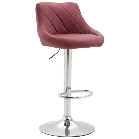 Sgabello da bar Lazio, similpelle, cromato, bordeaux