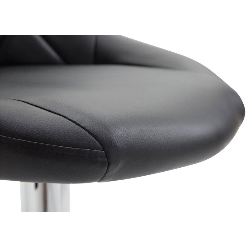 Tabouret de bar Lazio, similicuir, chrome, noir