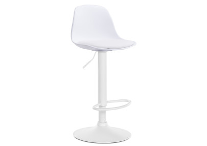 Tabouret de bar Kiel, similicuir, blanc