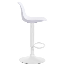 Tabouret de bar Kiel, similicuir, blanc