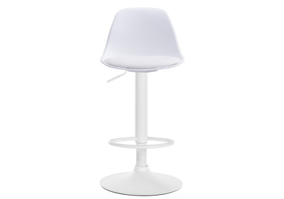 Tabouret de bar Kiel en cuir artificiel blanc