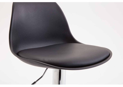 Taburete de bar Kiel de piel sintética negra