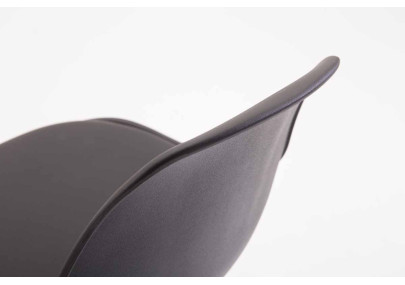 Tabouret de bar Kiel, similicuir noir