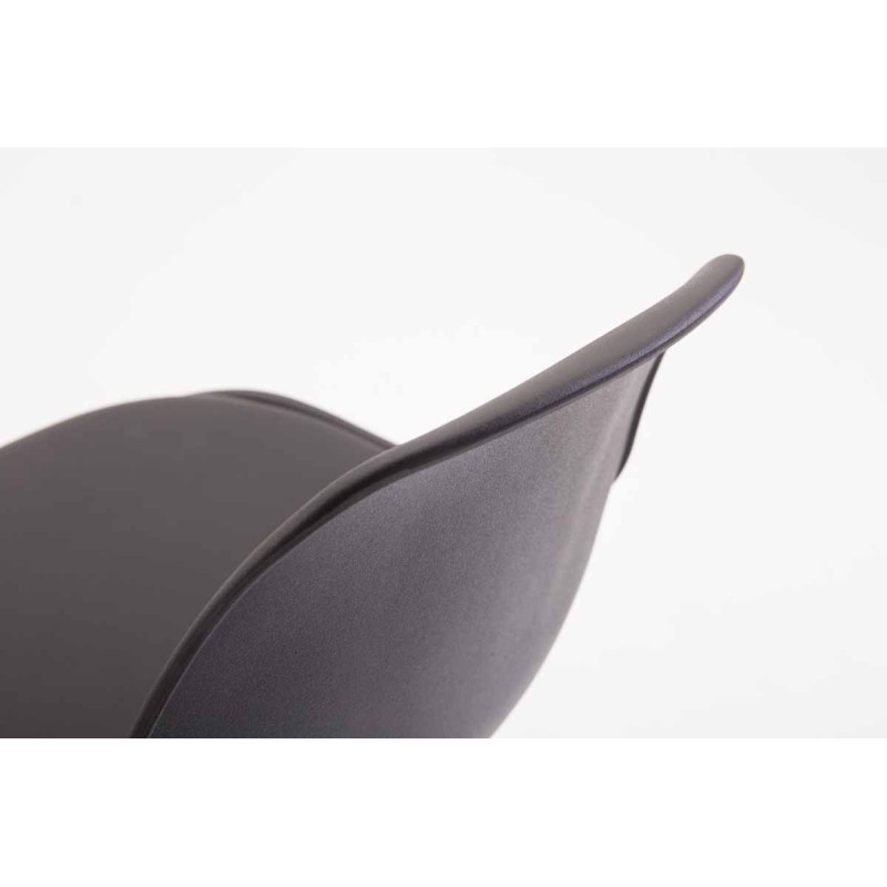 Tabouret de bar Kiel, similicuir noir