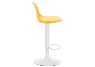 Tabouret de bar Kiel en cuir artificiel blanc jaune