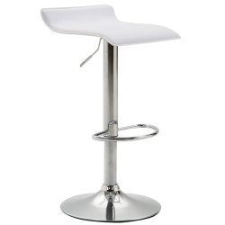 Tabouret de bar Dyn V2 en similicuir chromé blanc
