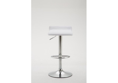 Taburete de bar Dyn V2, piel sintética, cromado, blanco