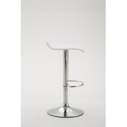 Tabouret de bar Dyn V2 en similicuir chromé blanc