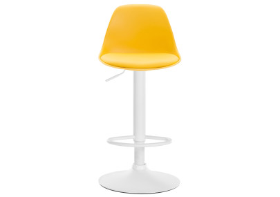 Tabouret de bar Kiel en cuir artificiel blanc jaune