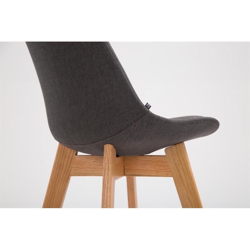 Taburete de bar Metz, tapizado en tela Natura, gris oscuro