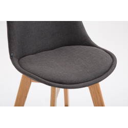 Sgabello da bar Metz, tessuto Natura, grigio scuro