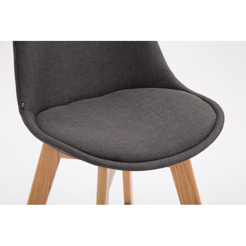 Tabouret de bar Metz en tissu Natura gris foncé