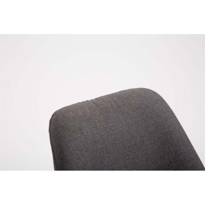 Taburete de bar Metz, tapizado en tela Natura, gris oscuro