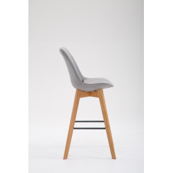 Tabouret de bar Metz, tissu Natura, gris