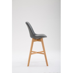 Taburete de bar Cannes en piel sintética gris natural