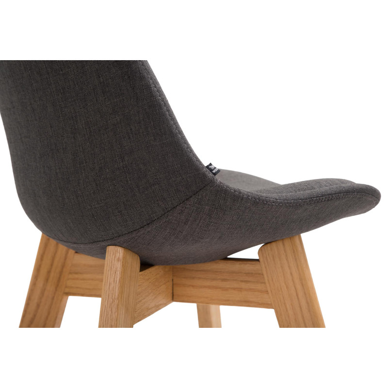 Sgabello da bar Cannes, tessuto Natura, grigio scuro