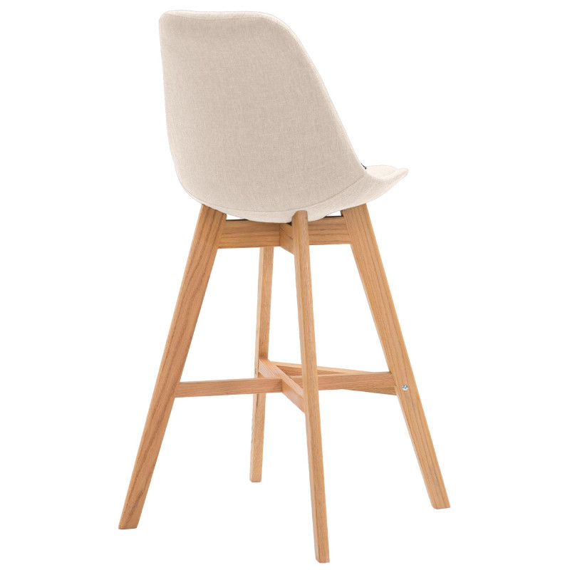 Sgabello da bar Cannes, tessuto crema Natura
