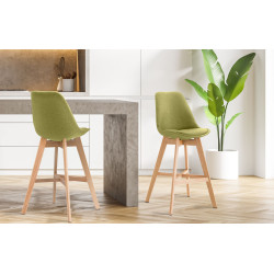 Tabouret de bar Cannes, tissu Natura vert