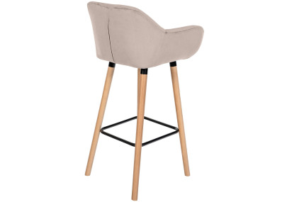 Lot de 2 tabourets de bar Grant velours crème