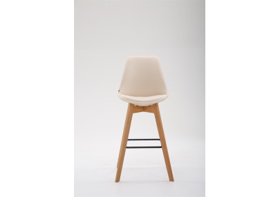 Tabouret de bar Metz, similicuir, crème Natura