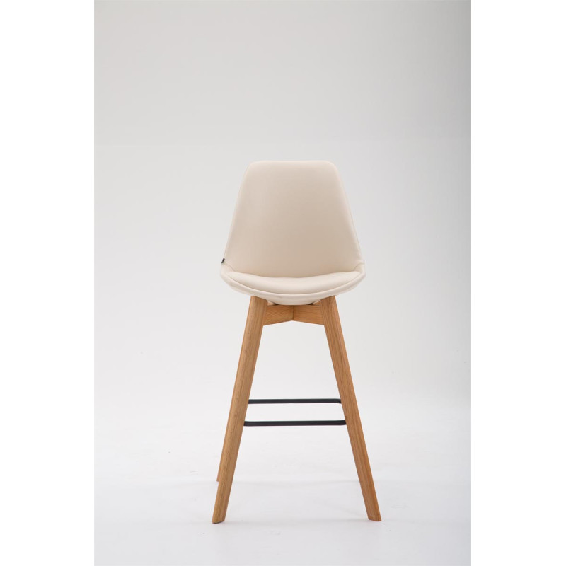Tabouret de bar Metz, similicuir, crème Natura