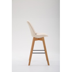 Banqueta de bar Metz, couro sintético, creme Natura