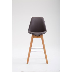 Tabouret de bar Metz, similicuir, Natura brun