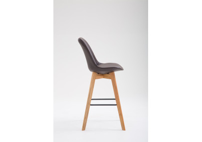 Tabouret de bar Metz, similicuir, marron Natura