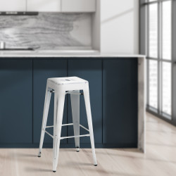 Tabouret de bar Joshua, blanc antique