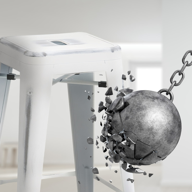 Tabouret de bar Joshua, blanc antique