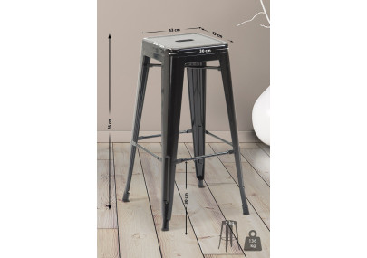 Tabouret de bar noir Joshua V2