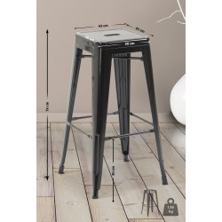 Tabouret de bar noir Joshua V2