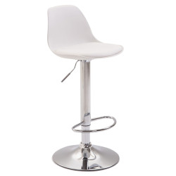 Tabouret de bar Kiel, similicuir, blanc