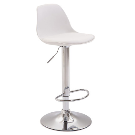 Tabouret de bar Kiel, similicuir, blanc