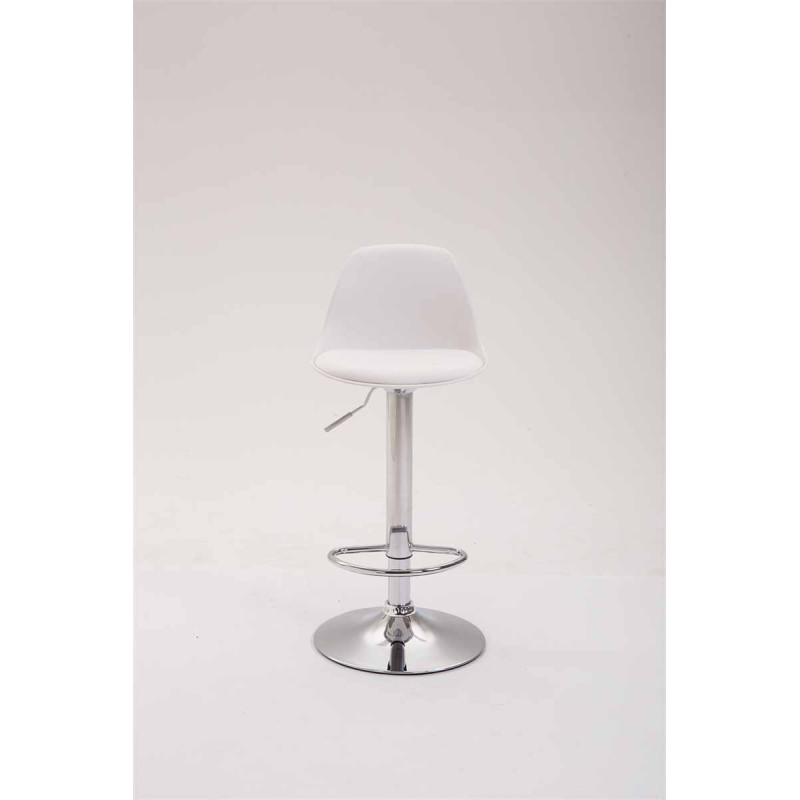 Tabouret de bar Kiel en similicuir blanc