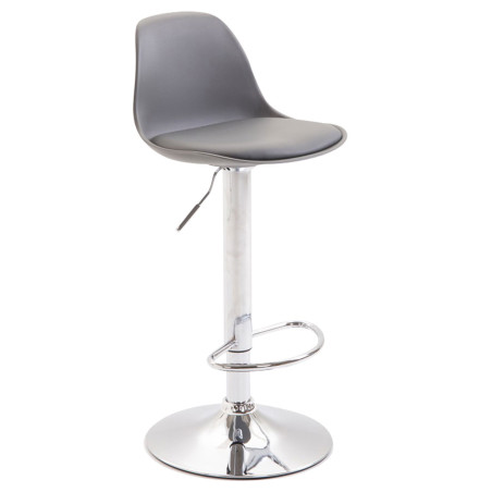 Tabouret de bar Kiel, similicuir, gris